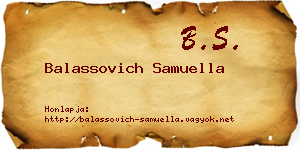 Balassovich Samuella névjegykártya